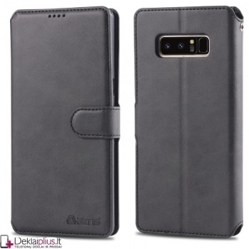 Dirbtinės odos atverčiamas dėklas su skyreliais - juodas (Samsung Galaxy Note 8) Dirbtinės odos atverčiamas dėklas su skyreliais - juodas (Samsung Galaxy Note 8)